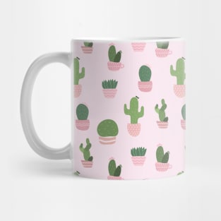 cactus in pink pots and vases pattern Mug